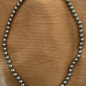 Nolan Miller 24” Hematite Gray Faux Pearl Necklace | Designer Statement